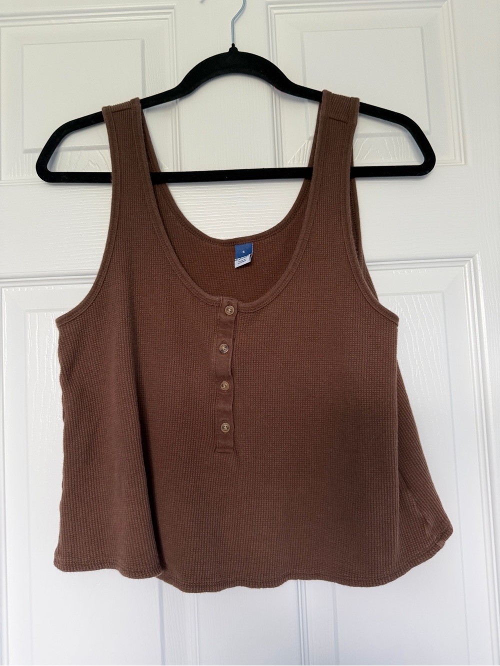 Old Navy Brown Henley Waffle Knit Tank Top Size Small